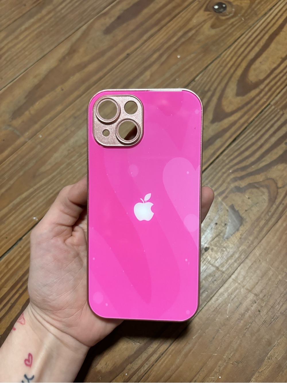 Apple Bright Hot Pink iPhone Case with Rose Gold Camera Rim
